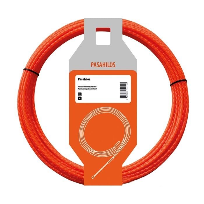 Guía pasahilos - pasahilos de poliéster helicoidal de 4,5 mm con punta intercambiable para facilitar el paso de cables