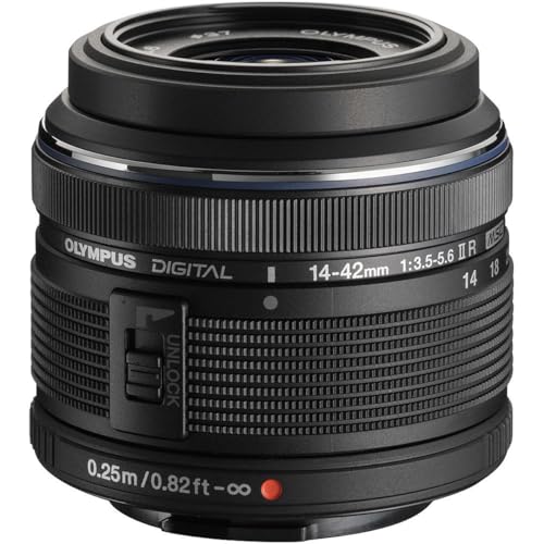 Olympus M.Zuiko Digital 14-42mm F3.5-5.6 II R Lens, for Micro Four Thirds Cameras (Black)
