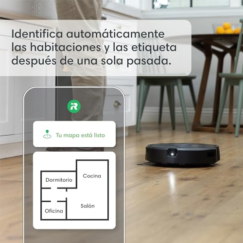 Robot Aspirador y friegasuelos 2en1 Roomba Combo j5+ con autovaciado Suciedad - Detección Suciedad - Ideal Mascotas - Mapeo avanzado - Detecta y Evita Objetos - Recarga y reanuda - Control Voz y App
