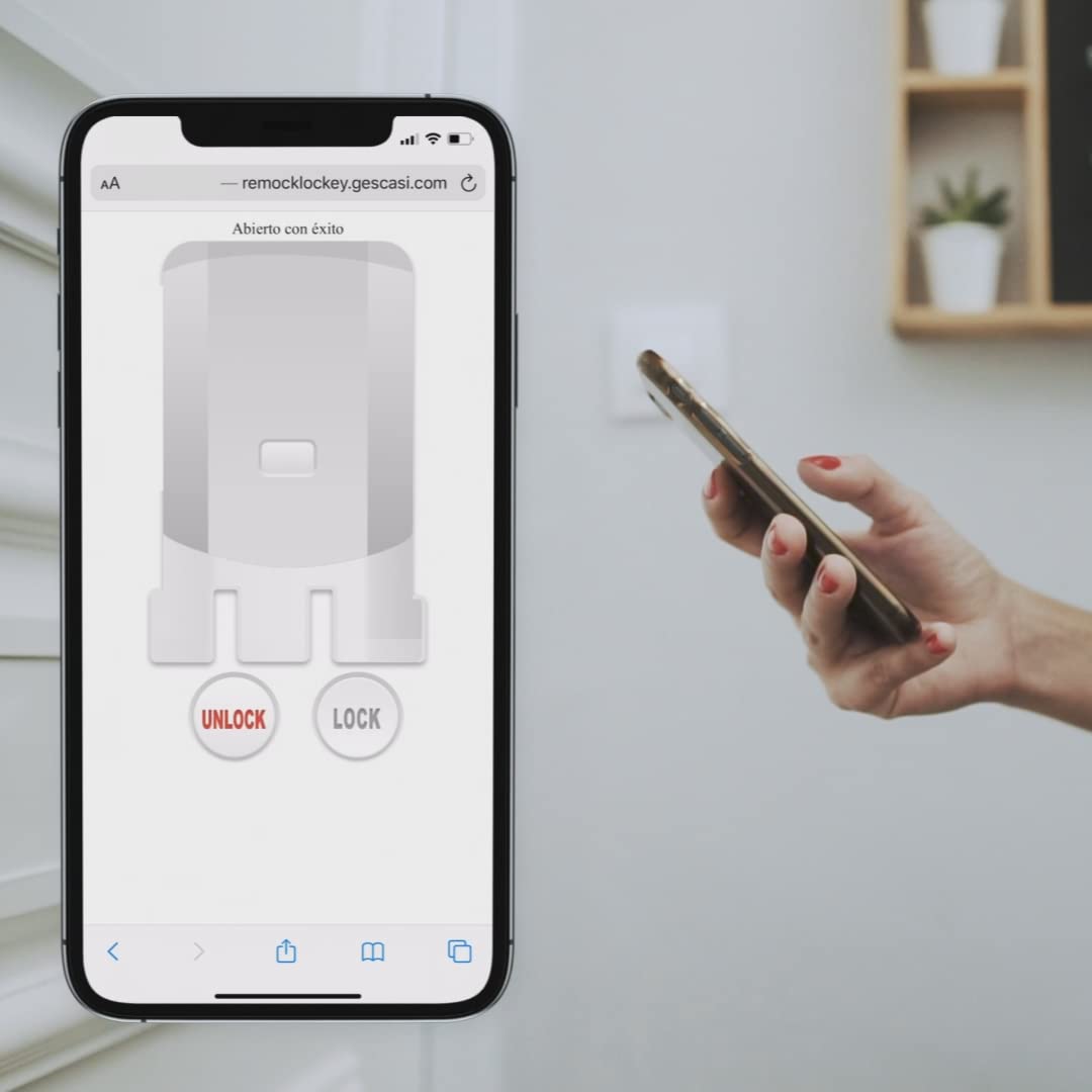 Remock RLP4W Lockey Pro - Cerradura de seguridad invisible con 4 mandos (3 V) color blanco