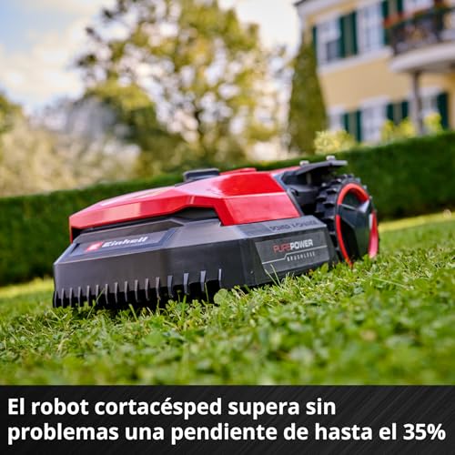 Einhell Robot cortacésped FREELEXO 500 Power X-Change (18 V, Control por aplicación, IPX5, actualizaciones por Aire vía WiFi, Incl. Equipo de instalación para 500 m² + batería de 2,5 Ah)
