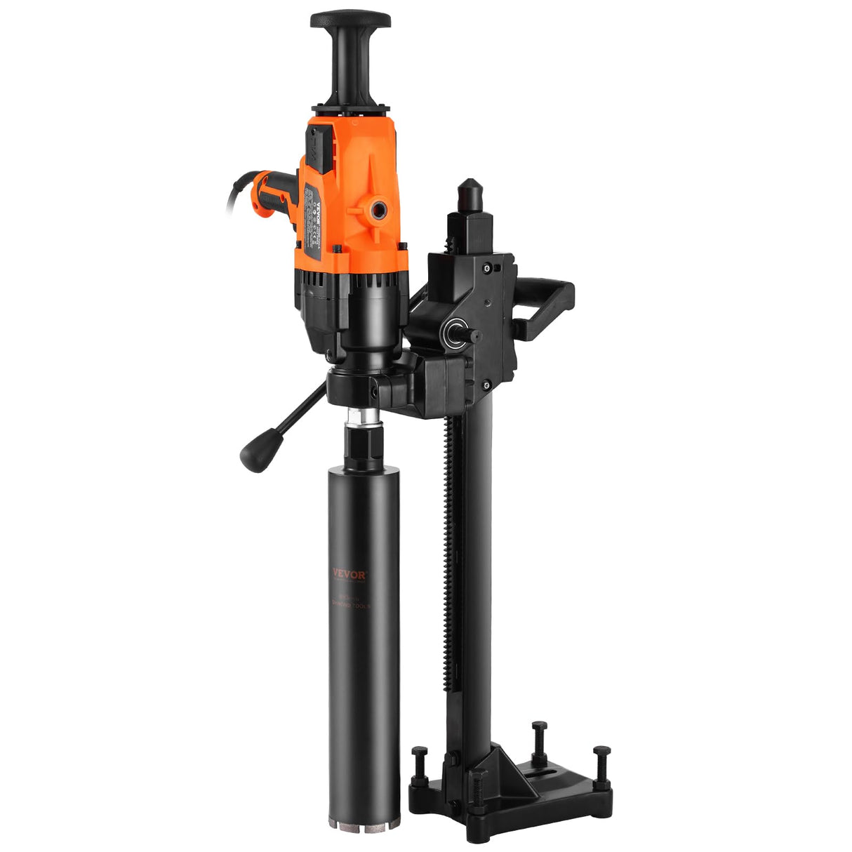 VEVOR Taladro de núcleo Portátil de 20-180 mm de Diámetro de Perforación con Soporte y Broca de Núcleo, Taladro de Núcleo de Hormigón de 2600 W, Uso Húmedo y Seco para Hormigón, Ladrillo, Mármol