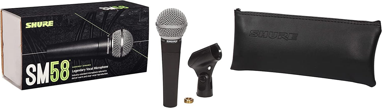 Shure SM58-LC El micrófono de Voz dinámico está diseñado para el Uso Profesional en Voces en actuaciones en Vivo, Refuerzo de Sonido y grabaciones de Estudio - No se Incluye el Cable (SM58-LCE)