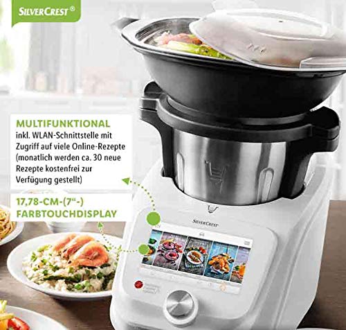 Unbekannt SilverCrest Monsieur Cuisine Connect - Robot de cocina con accesorios estándar Weiß