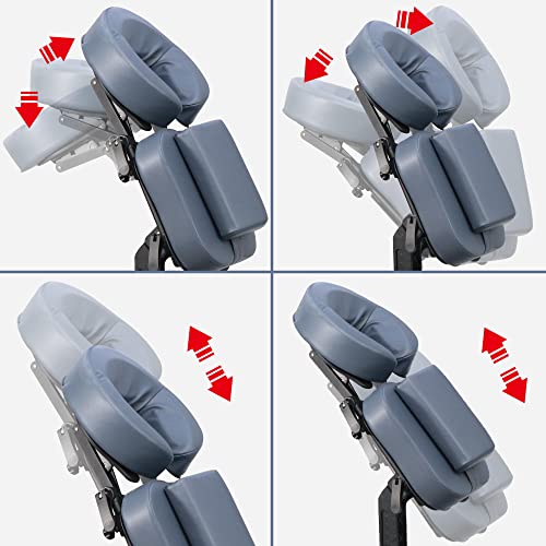 Master Massage Gymlane - Silla de Masaje Profesional, Plegable, de Aluminio, Ajustable, Ligera, con cojín Musical, Altavoz, Bluetooth, maletín de Transporte, Color Azul Real