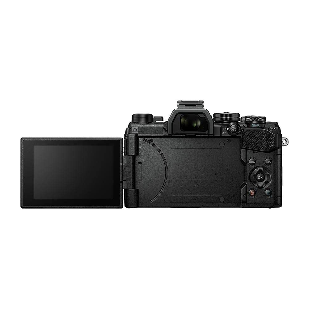 OM SYSTEM OM-5 Cámara con Sistema Micro Four Thirds con Objetivo M.Zuiko Digital 14-150mm F4-5.6 II, Sensor Live Mos de 20 MP, Estabilización de Imagen Mejorada de 5 Ejes, IP53, Negro/Negro
