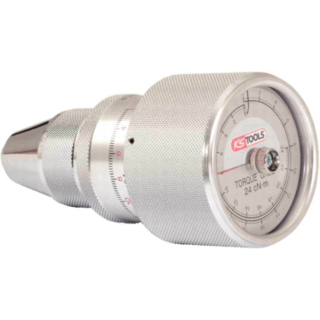 KS Tools 516.3415 Comprobador de par electrónico de precisión con reloj comparador y función de valor máximo, 2-24cNm