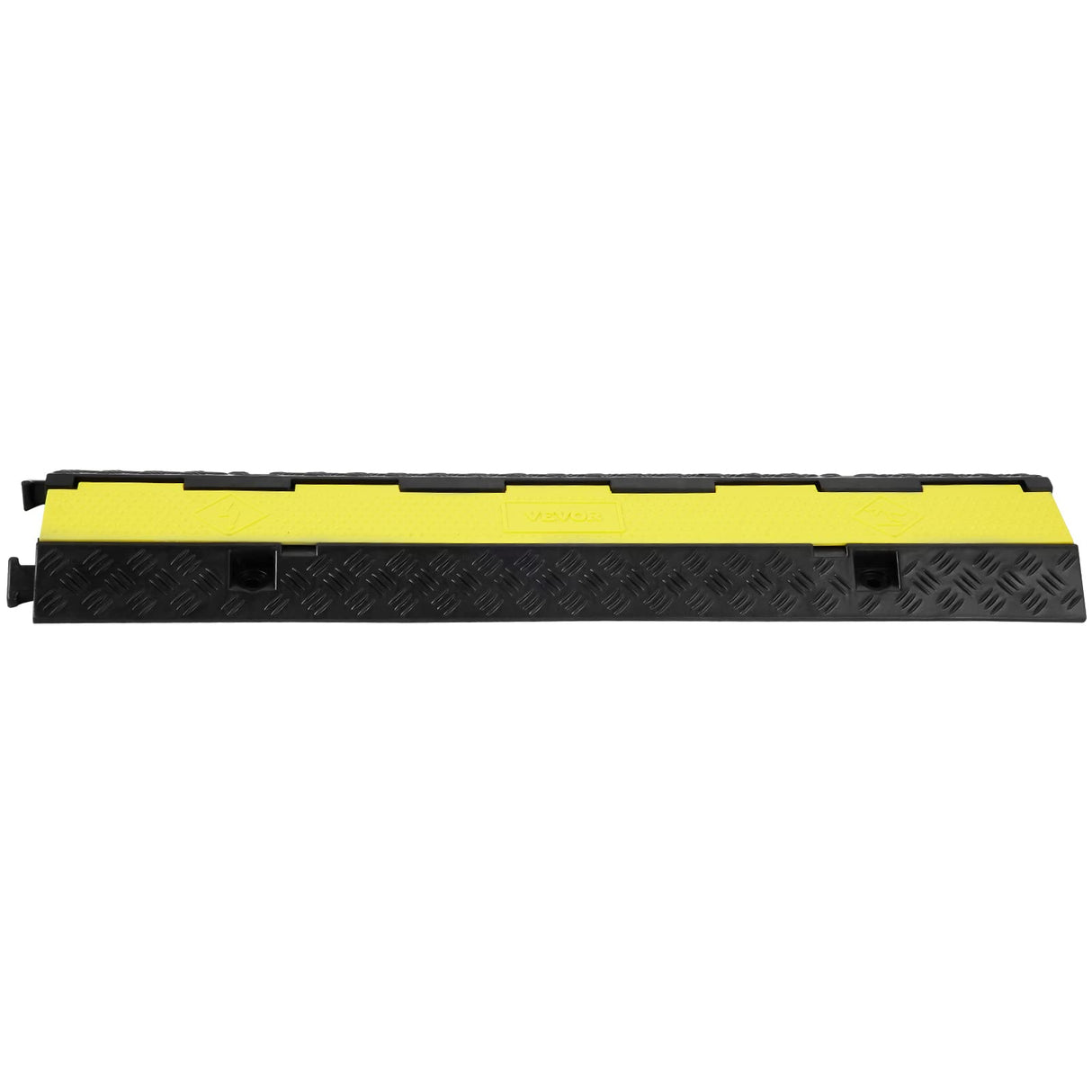 VEVOR Rampa de Protección de Cable 5 Piezas 2 Vías Canaleta Pasacables de Suelo 3 x 3 cm Protector de Cables de Caucho y PVC Capacidad de Carga 5443 kg Cubiertas de suelo para Cables Negro y Amarillo
