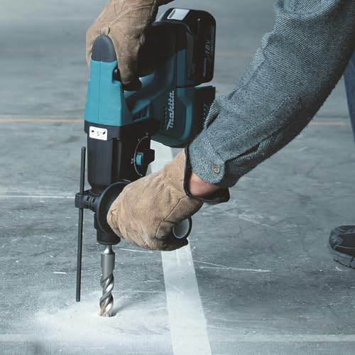 Makita DHR243RTJ 4700ppm Ión de litio 3400g martillo perforador inalámbrico - Martillo rotatorio (Ión de litio, 18 V, 3,4 kg, Negro, Azul)