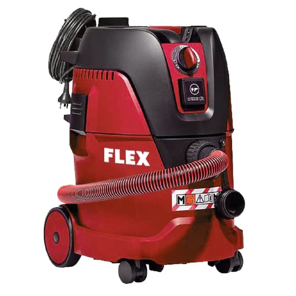 FLEX VCE 22 M MC V 230/CEE 530920-Aspirador de Seguridad, 1200 W, con Toma de Corriente, turbina de Alto Rendimiento, aspiradora compacta, depósito de 20 L