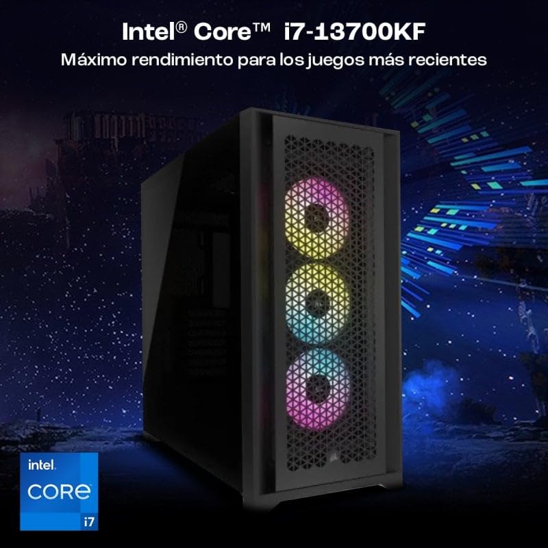 PcCom PC de Sobremesa PCC-ULT-13700KF-4080-BLKW NVIDIA GeForce RTX 4080 Intel Core i7-13700KF 32 GB RAM 2 TB SSD