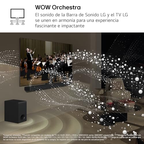 LG SG10TY - Barra de Sonido Inteligente, 420W, 3.1 Canales, Sonido Envolvente Dolby Atmos y DTS, Amplia Conectividad, Bluetooth, USB, Entrada Óptica, Negro