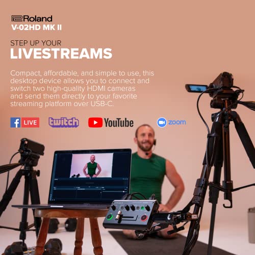 Roland V-02HD MK II Mezclador de vídeo para streaming, Black
