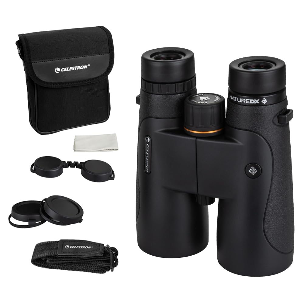 Celestron 72326 Nature DX 12x50: prismáticos para Exteriores y para observar Aves, con Revestimiento múltiple Completo y prismas BaK-4, Carcasa revestida de Goma y Resistente al Agua y el vaho