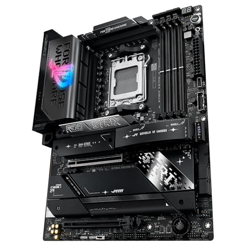 ASUS ROG Strix X870E-E Gaming WiFi - Placa Base AMD ATX, 18+2+2 etapas de Potencia, DDR5, 5X M.2, PCIe 5.0 Compatible con GPU de última generación, WiFi 7, USB 20G con PD 3.0 de hasta 30 W
