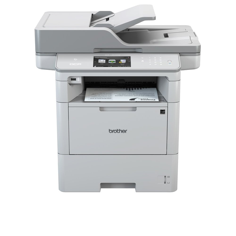 Brother DCP-L6600DW - Impresora multifunción láser Monocromo (Bandeja 520 Hojas, 40 ppm, USB 2.0, WiFi, Memoria de 512 MB) Color Blanco