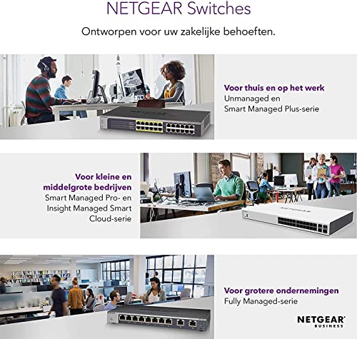 NETGEAR Switch PoE de 24 Puertos GS348PP | Switch Ethernet Gigabit de 48 Puertos con 24x PoE+ Consumo 380W |Montaje de sobremesa o en Bastidor | Carcasa de Metal Resistente