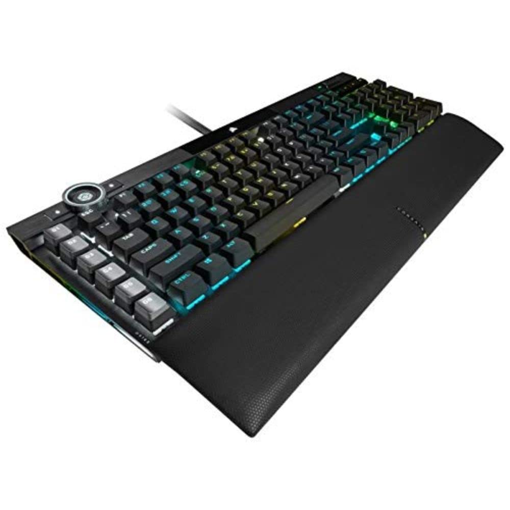 Corsair K100 RGB Teclado para Juegos con Cable Óptico-Mecánico - Interruptores OPX - PBT Double-Shot - Integración Elgato Stream Deck - Compatible con iCUE - PC, Mac, Xbox - QWERTY ES - Negro