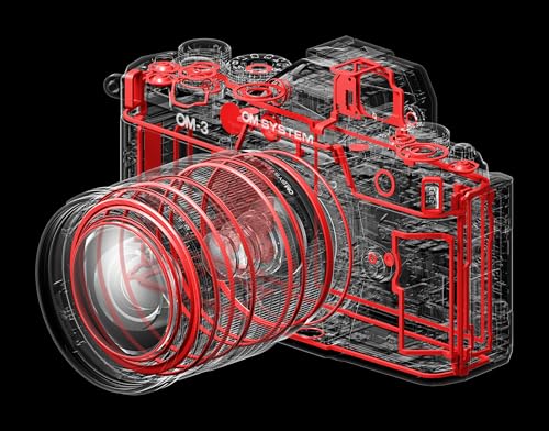 OM SYSTEM Cámara de Sistema OM-3 Micro Cuatro Tercios, Sensor apilado BSI de 20 MP, estabilización de Imagen de 5 Ejes, Plateada con Objetivo M Zuiko Digital 12-45 mm, f4.0 Pro