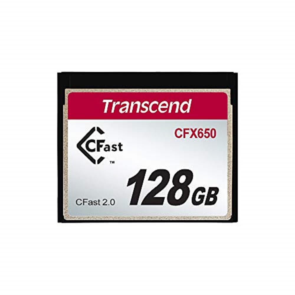 Transcend 128GB CFast 2.0 Memory Card CFX650 SATA III 6Gb/s, hasta 510/370 MB/s, MLC NAND Flash, diseñada para cinematografía en grabación de Video de Alta resolución, Full HD y 4K TS128GCFX650