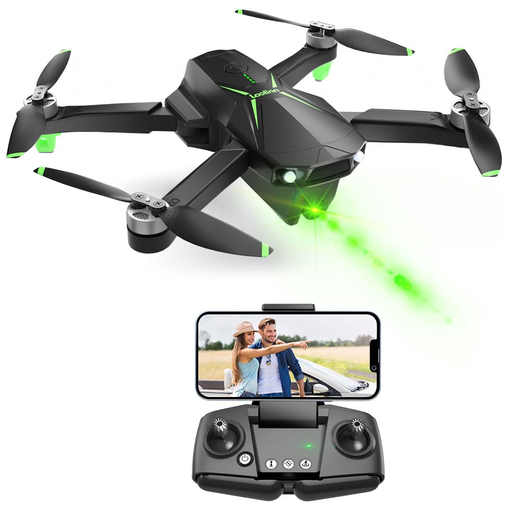 Loolinn | Dron con Cámara 4K para Principiantes como Regalo - Menos de 250g, 50 Minutos de Vuelo,2 Baterías, Fotos en 4K,Videos en 2K, Retorno Inteligente GPS, Marcado C0- Dron GPS (Ideal para Regalo)