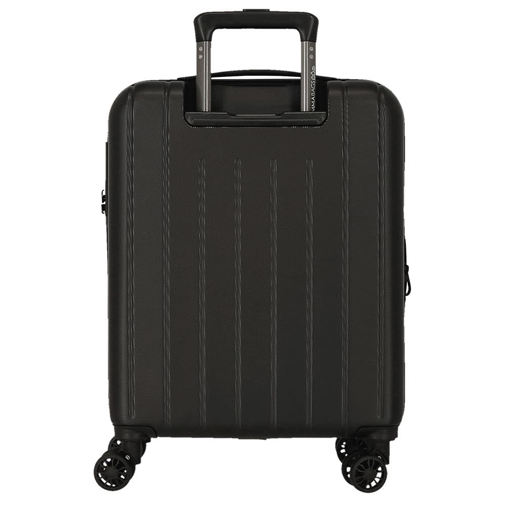 Joumma Disney Mickey Waiting Maleta de Cabina Negro 40x55x20 cms rígida 2,8 kgs Cierre TSA Integrado ABS 2,8 kgs 37L Extensible Equipaje de Mano