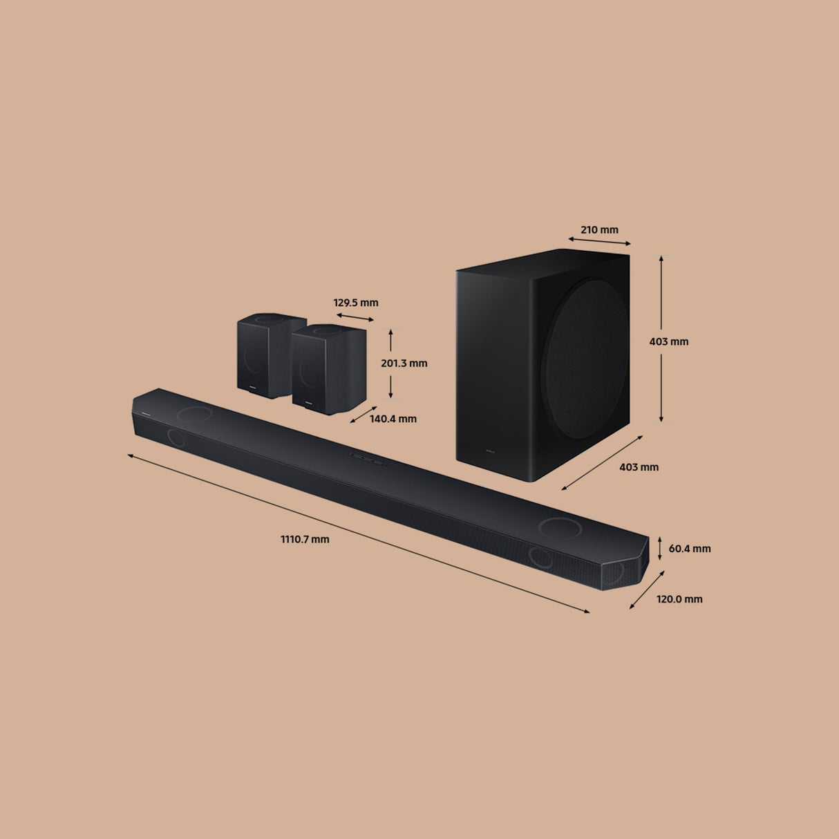SAMSUNG Barra de Sonido HW-Q930D/ZF 2024 - Dolby Atmos inalámbrico, Q-Symphony, 9.1.4 Canales, SpaceFit Sound Pro y Compatible con asistentes de Voz