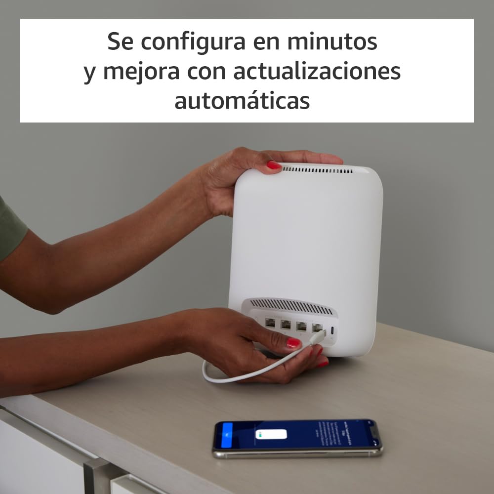 Router wifi de malla eero Max 7 de Amazon | Con Ethernet de 10 Gb/s, 232 m2 de cobertura y capacidad para conectar más de 200 dispositivos, ideal para videojuegos | 1 unidad, última generación