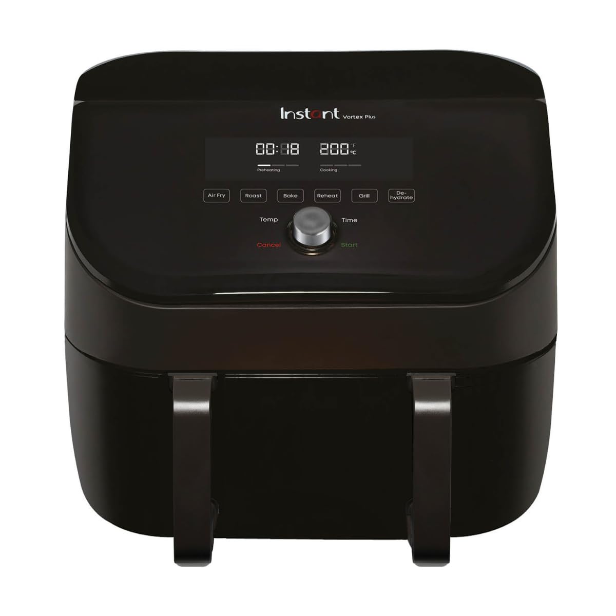 Freidora de aire Instant Pot Versazone Dual – Negra, gran capacidad (8,5 L), ideal para familias – Cesta doble con separador, 8 funciones en 1: deshidratar, grill, hornear, asar, recalentar