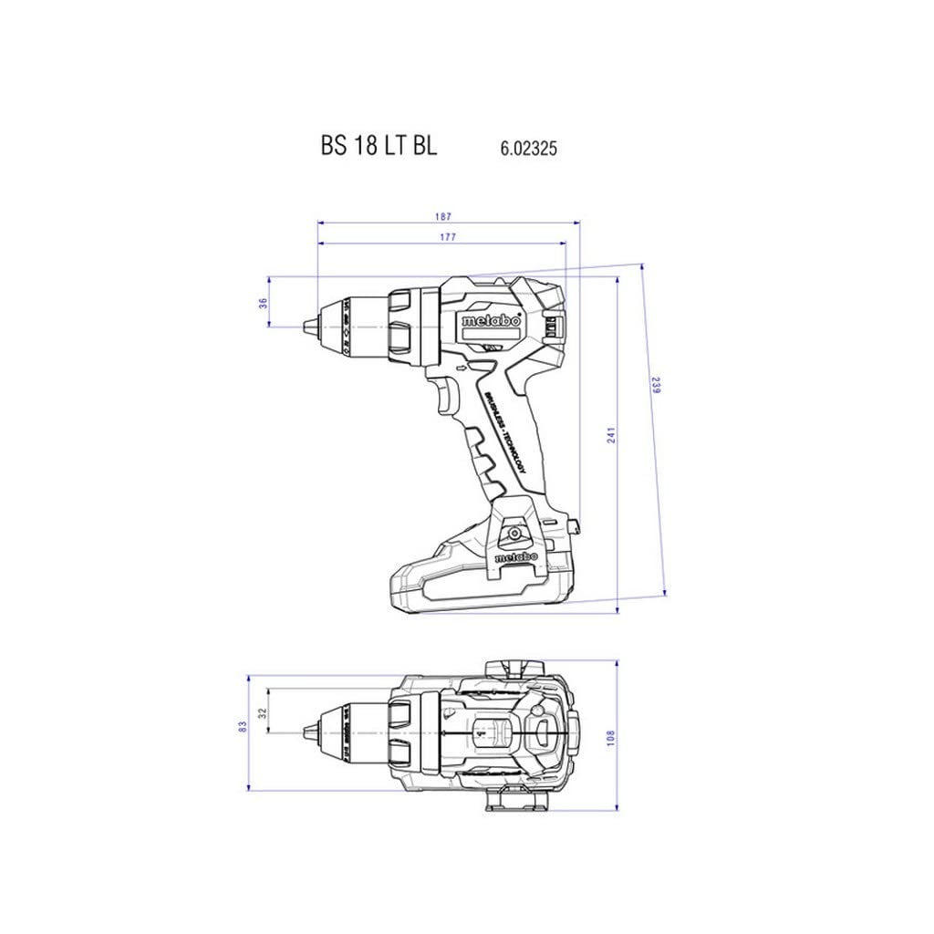 Metabo BSLBL+SSWLT300BL - Taladro atornillador inalámbrico, llave de impacto inalámbrica + batería, cargador