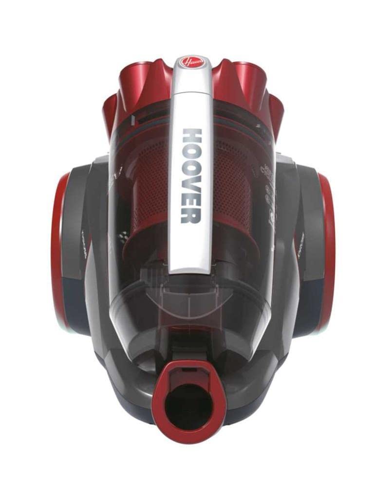 Hoover Khross KS50PET Aspirador sin Bolsa, Multiciclónico, Cepillo Pelo Mascota, Alfombras, Parquet, Accesorios a Bordo, Filtro EPA, 1.8L, 78dB, 550 W, Cable 7.5m, Plástico, Marrón/ Rojo/ Gris
