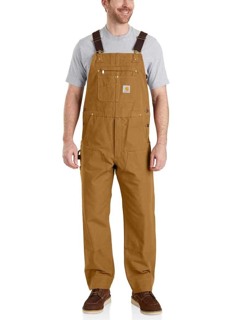 Carhartt, Hombre, Peto En Algodón De Lona, Corte Ligeramente Holgado, Marrón Carhartt®, W30 / L30
