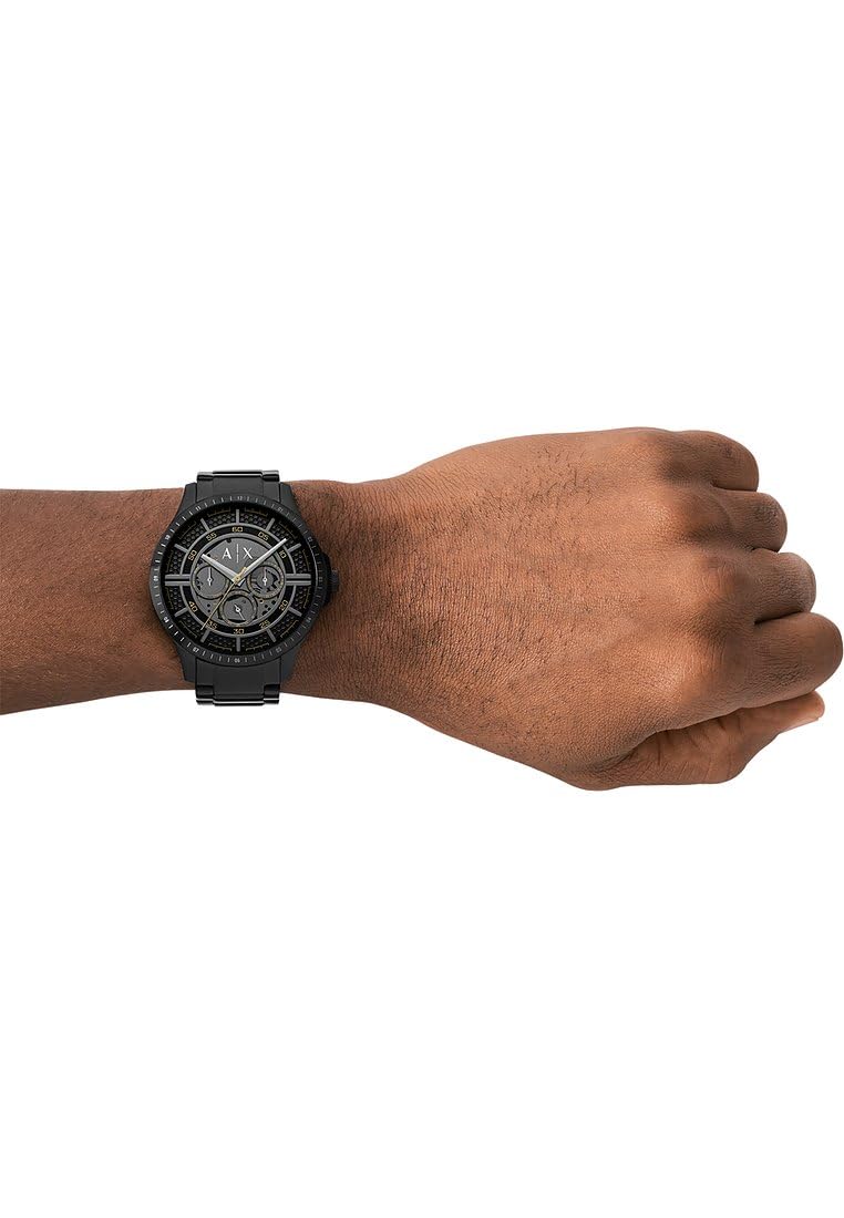 Armani Exchange Orologio da uomo, Movimento al quarzo multifunzione e cassa da 46 mm con cinturino in Acciaio inossidabile