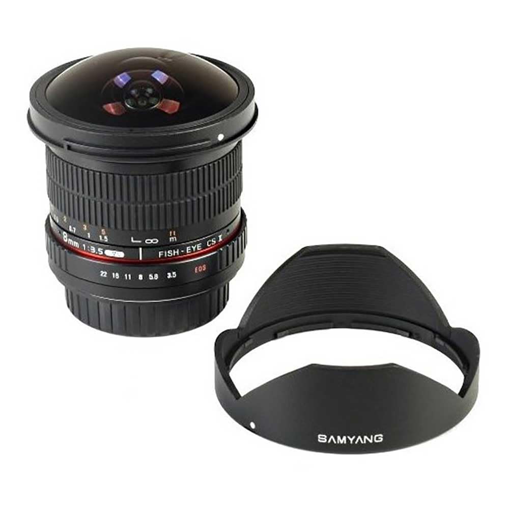Samyang F1121906101 - Objetivo fotográfico DSLR para Sony E (Distancia Focal Fija 8mm, Apertura f/3.5-22 UMC, Ojo de Pez, CSII), Negro