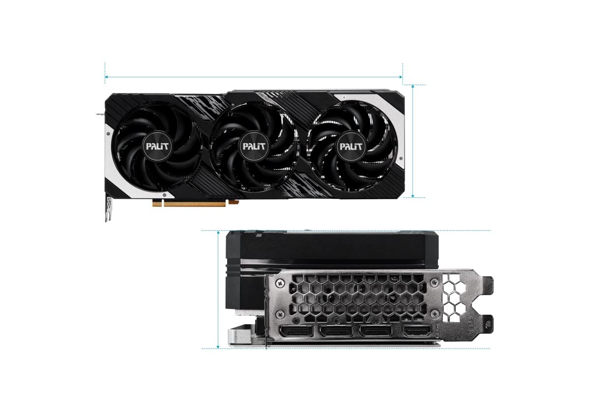 Palit GeForce RTX 4070 Ti Gaming Pro - Tarjeta gráfica de 12 GB GDDR6X, Reloj gráfico de 2310 MHz, PCIe 4.0, 1 HDMI, 3 Puertos de visualización
