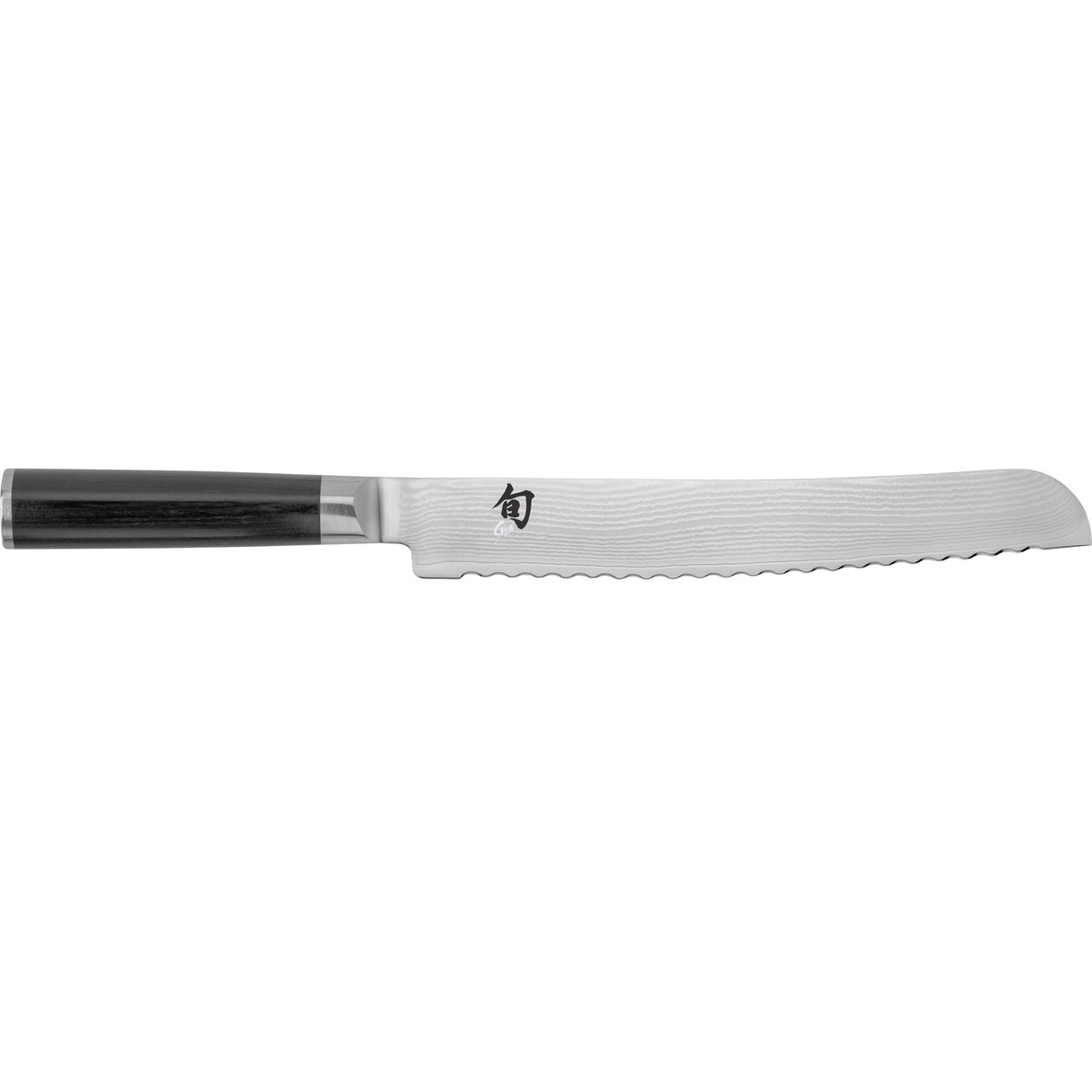 KAI Shun Classic Cuchillo japonés para pan con hoja de 23 cm - Cuchillo de Damasco de 32 capas con núcleo VG MAX - 61 (±1) HRC - Mango de madera de Pakka - Cuchillo de pan con filo ondulado forjado
