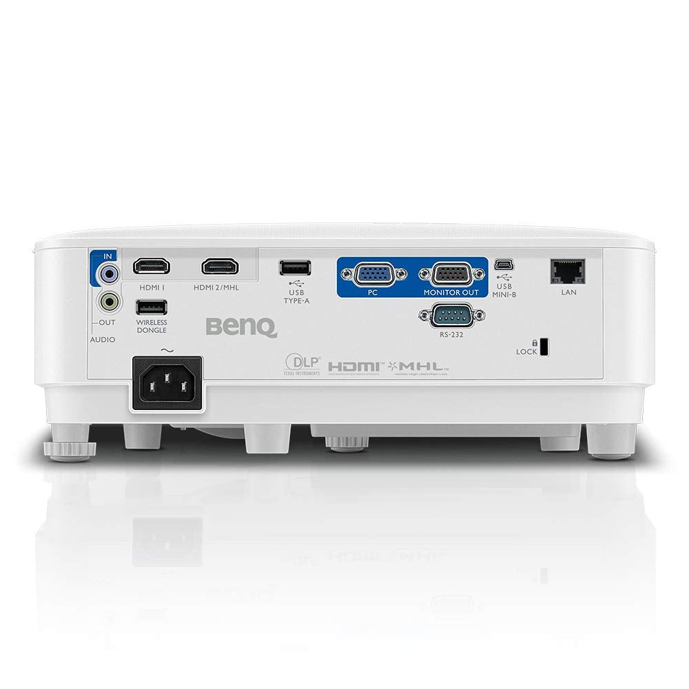 BenQ MH733 - Proyector DLP de 4000 ANSI Lúmenes, inalámbrico, Full HD, Lector USB, Control LAN, 100" a 2.5 m - 3.3 m, Zoom de 1.3X, Blanco
