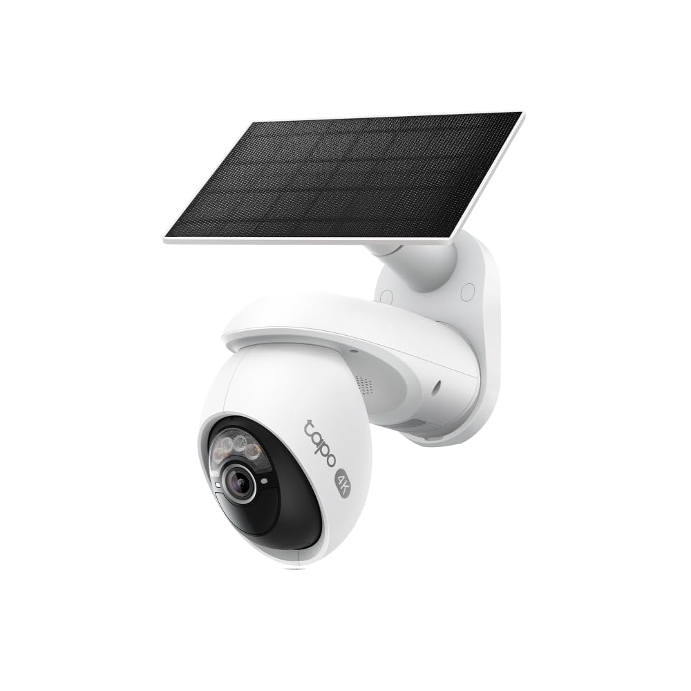 Tapo C660 Kit - Cámara de Seguridad WiFi 4K 8MP, Pan/Tilt 360°, Zoom Digital 18×, Visión Nocturna Color Starlight, Panel Solar, Batería 10 000mAh, Detección IA Gratuita, IP65