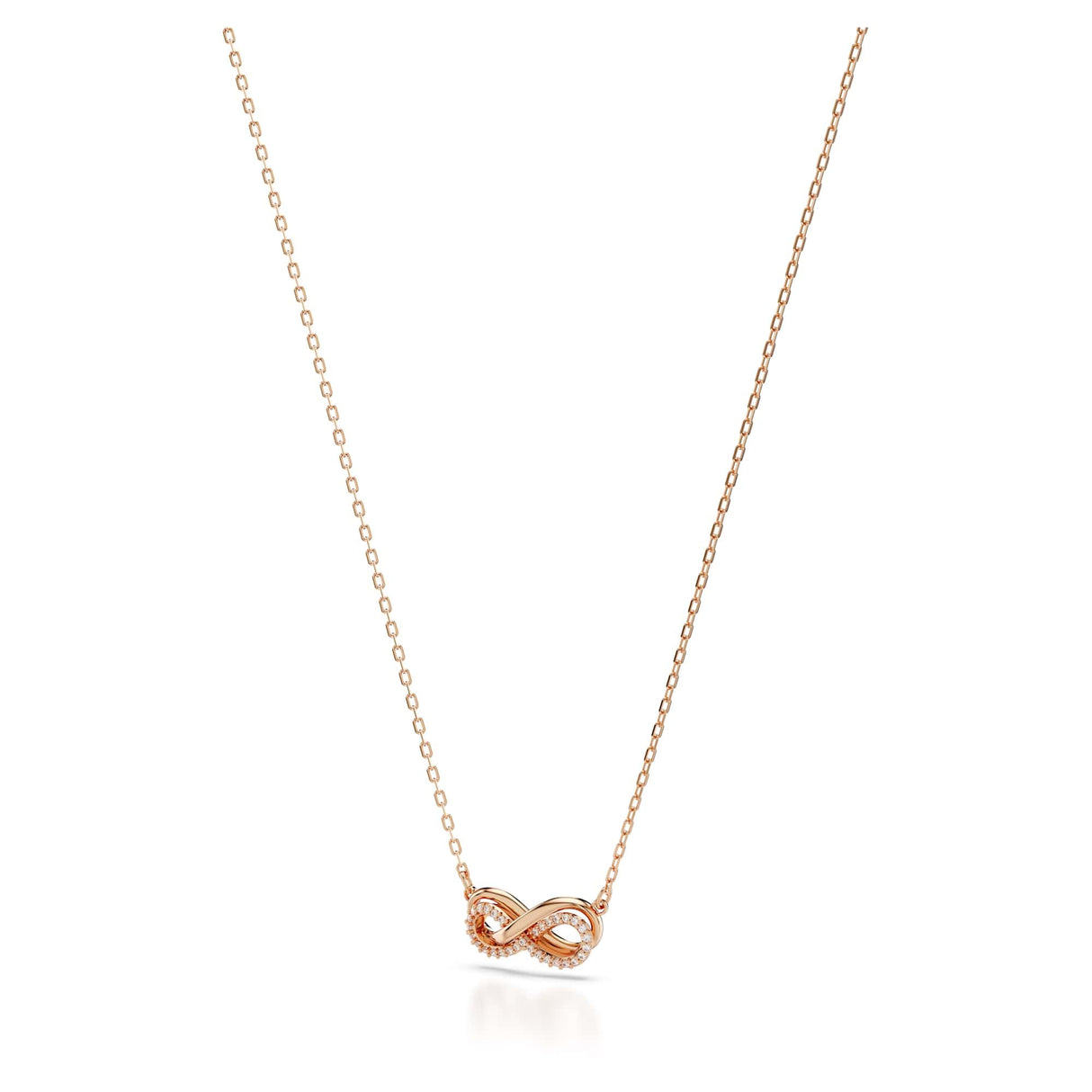 Swarovski Conjunto Hyperbola, Símbolo del infinito, Blanco, Baño tono oro rosa