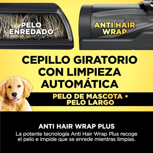Shark PowerDetect Clean & Empty aspiradora inalámbrica, PowerFins Detect, Reverse Clean, estación 2L, Anti Hair Wrap Plus, 70 min, ligera, accesorios para pelo de mascota y superficies, Gris IP3225EUT