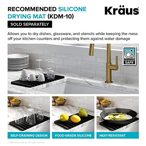 Kraus KHF203-36 36 inch Farmhouse Apron 60/40 Double Bowl 16 gauge Stainless Steel Kitchen Sink