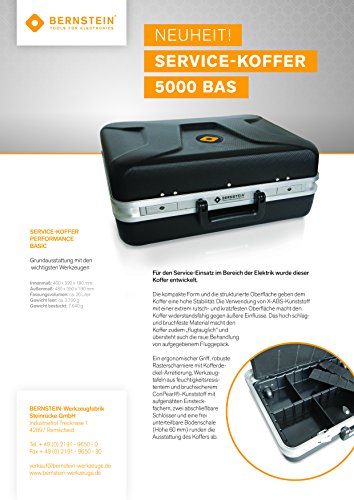Bernstein Werkzeug GmbH Maletín de servicio Performance con kit de herramientas para electricista, 48 piezas, 5000 BAS