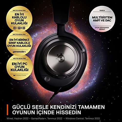 SteelSeries Arctis Nova Pro - Cascos Gaming Con Cable Multisistema - Audio alta res - Audio espacio 360° - GameDAC Gen 2 - Micro ClearCast Gen 2 - PC, PS5, PS4, Switch 2