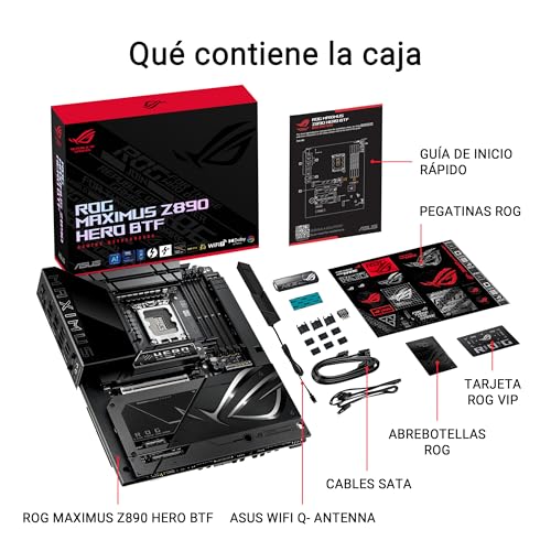 ASUS ROG Maximus Z890 Hero BTF - Placa Base Intel ATX, diseño de Conector Oculto, Ranura de Alta Potencia para gráfica, 22+1+2+2 etapas de Potencia, DDR5, PCIe 5.0 Compatible con GPU Next-Gen