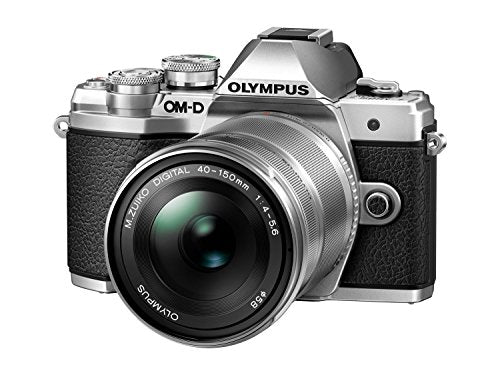 Olympus OM-D E-M10 Mark III Kit, Micro Four Thirds System Camera (16 MP, 5-Axis Image Stabilisation, Electronic Viewfinder) + M.Zuiko 14-42mm EZ Zoom Lens + M.Zuiko 40-150mm Tele Zoom, Silver/Black
