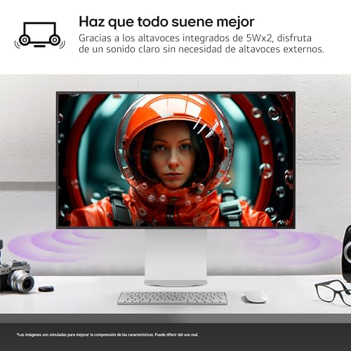LG 32U990A-S - Monitor Ultrafine 6K, 31,5'', (6144 x 3456), IPS Black 16:9, HDR10, Display HDR600, 450 nits, 60Hz, Super Resolution+, Black Stabilizer, HDMI 2.1, Inclinación/Altura/Pivote, Plata