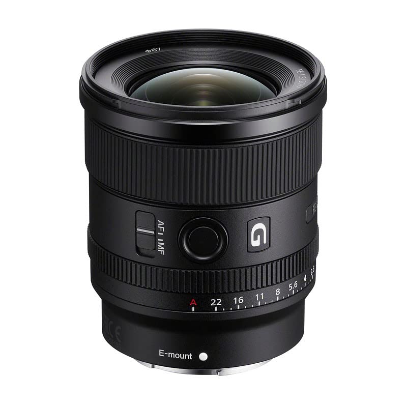 Sony SEL20F18G - Objetivo Gran Angular (G Lens, 20 mm F1.8, Full Frame, para Video y Paisaje, Montura E, Dos Elementos AA - Advanced Aspherical y 3 Elementos Ed - Extra Low Dispersion), Negro