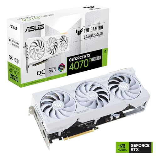 ASUS Tarjeta Grafica TUF GEFORCE RTX 4070 TI Super Gaming | 12GB | GDDR6X | DLSS3 | White