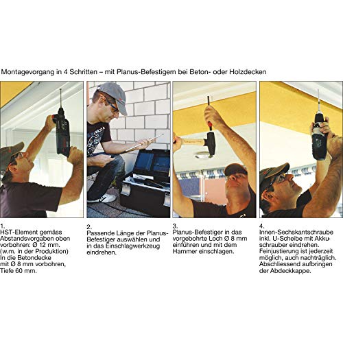 SFS Intec 1319027 SFS Planus - Sistema de fijación para techos de madera (50 unidades, 20 unidades), color plateado