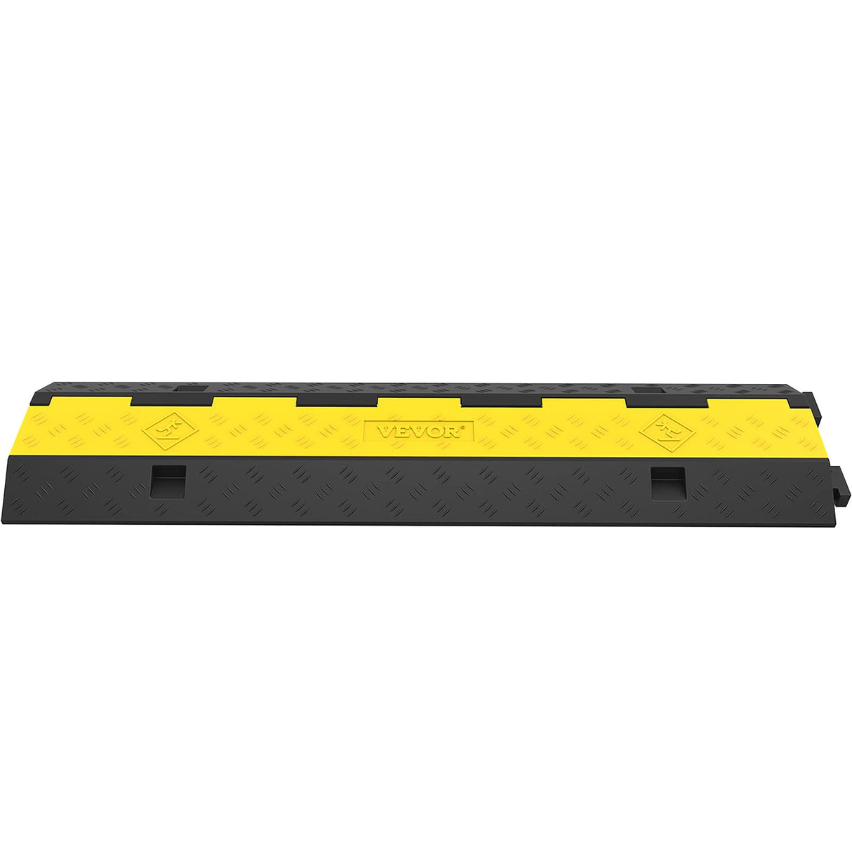 VEVOR Rampa de Protección de Cable 4 Piezas 2 Vías Canaleta Pasacables de Suelo 3,2x3,1cm Protector de Cables de Caucho y PVC Capacidad de Carga 4,989kg Cubiertas de suelo para Cables Negro y Amarillo